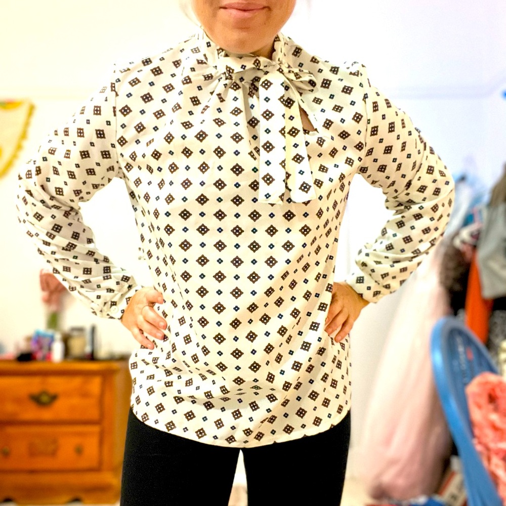 Business top with cute print